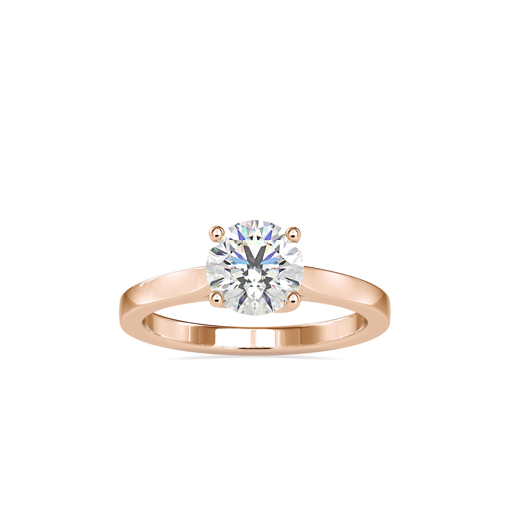 round cut solitaire lab-grown diamond ring in rose gold