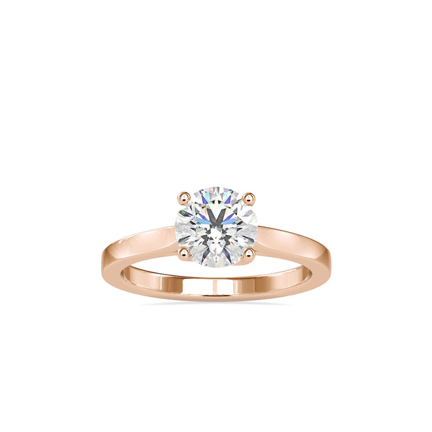 round cut solitaire lab-grown diamond ring in rose gold