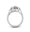 round cluster diamond ring in white gold 