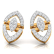 round cluster diamond stud earrings in yellow gold