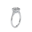 round cut bezel halo lab-grown diamond ring in white gold