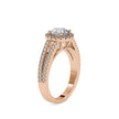round cut halo lab-grown diamond ring in rose gold
