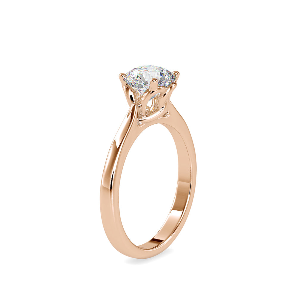 round cut prong lab-grown diamond ring in rose gold