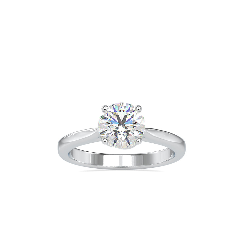 round cut prong lab-grown diamond ring in white gold