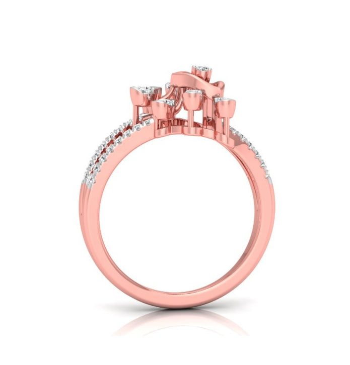 round cut prong set diamond ring in rose gold