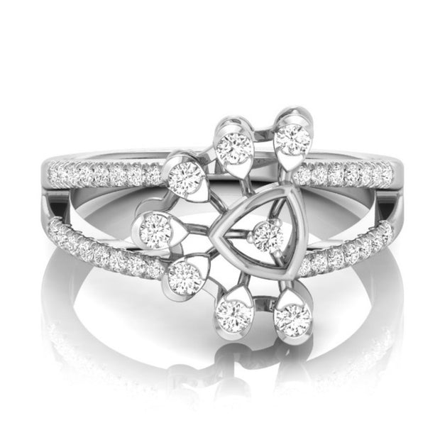 round cut prong set diamond ring in white gold