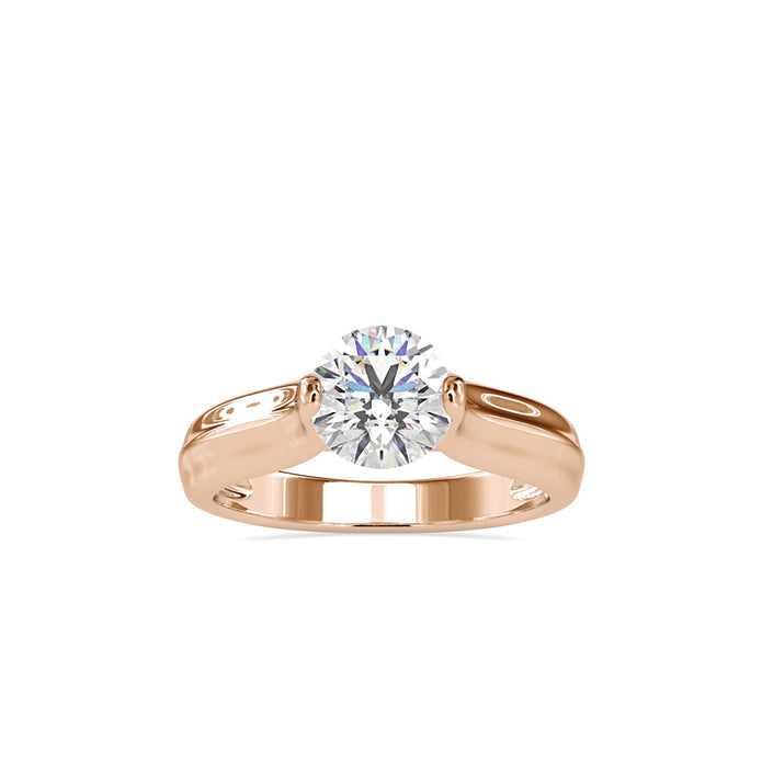 round cut solitaire lab-grown diamond ring in rose gold