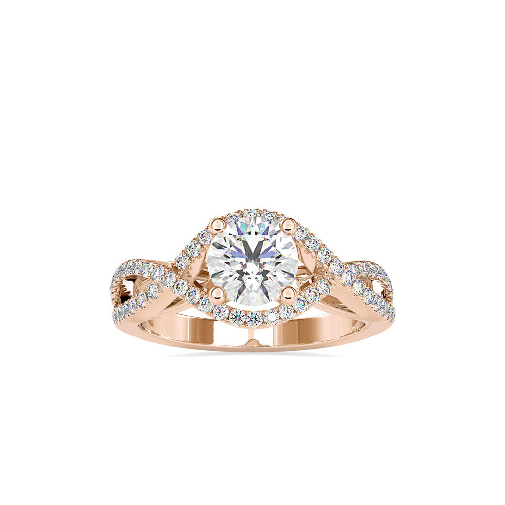 round cut solitaire lab-grown diamond ring in rose gold