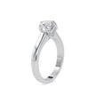 round cut solitaire tulip setting lab-grown diamond ring in white gold
