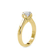 round cut solitaire tulip setting lab-grown diamond ring in yellow gold