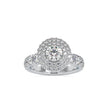 round double halo lab-grown diamond ring in white gold