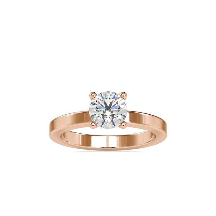 round prong lab-grown diamond ring in rose gold