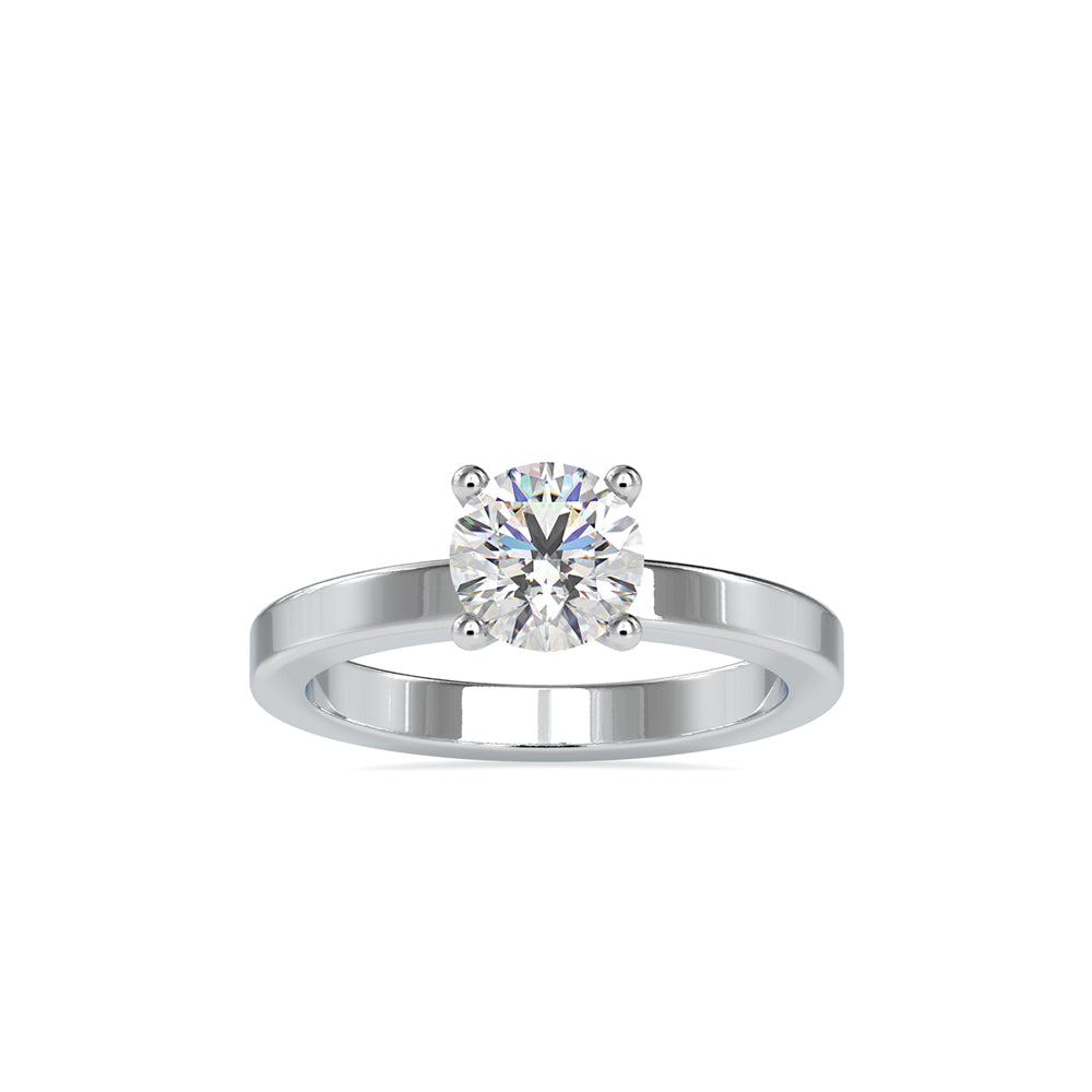 round prong lab-grown diamond ring in white gold