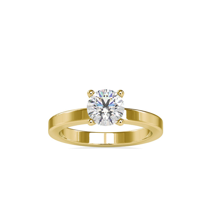 round prong lab-grown diamond ring in yellow gold