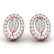 round diamond stud earrings in rose gold