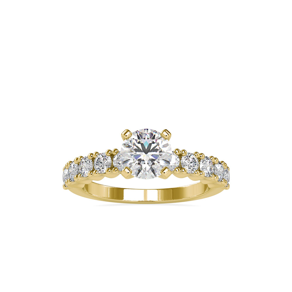 round solitaire lab-grown diamond ring in yellow gold