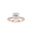 round cut solitaire lab-grown diamond ring in rose gold