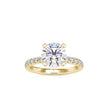 round cut solitaire lab-grown diamond ring in yellow gold
