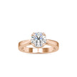 round cut tulip solitaire diamond ring in rose gold
