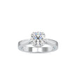 round cut tulip solitaire diamond ring in white gold