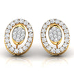 round diamond stud earrings in yellow gold