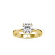 round cut solitaire lab-grown diamond ring in yellow gold