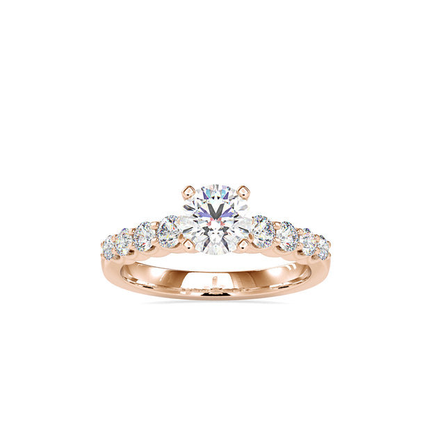 round cut solitaire lab-grown diamond ring in rose gold