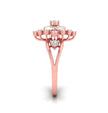 square halo prong set lab-grown diamond ring rose gold