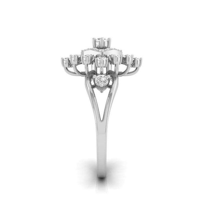 square halo prong set lab-grown diamond ring white gold
