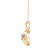 swirl circular halo diamond pendant necklace in yellow gold
