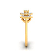 three hexagon diamond ring in yellow gold