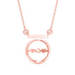 circle three stone lab-grown diamond pendant necklace in rose gold