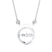 circle three stone lab-grown diamond pendant necklace in white gold