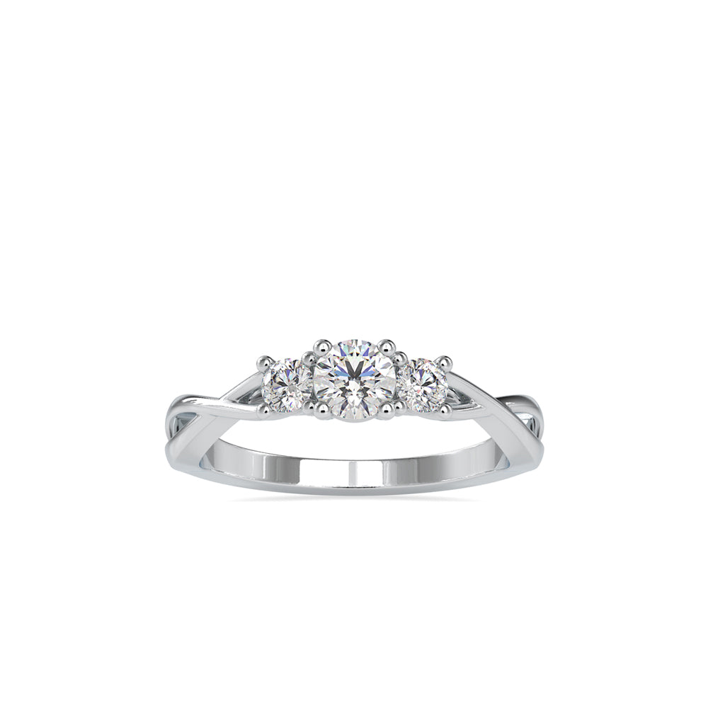 round three stone lab-grown diamond ring in rose gold
