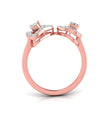 triangle teardrop shape diamond ring in rose gold