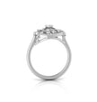 trillion shape cluster diamond ring in white gold