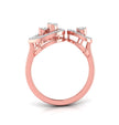 two teardrop style diamond ring in rose gold
