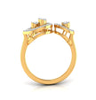 two teardrop style diamond ring in yellow gold