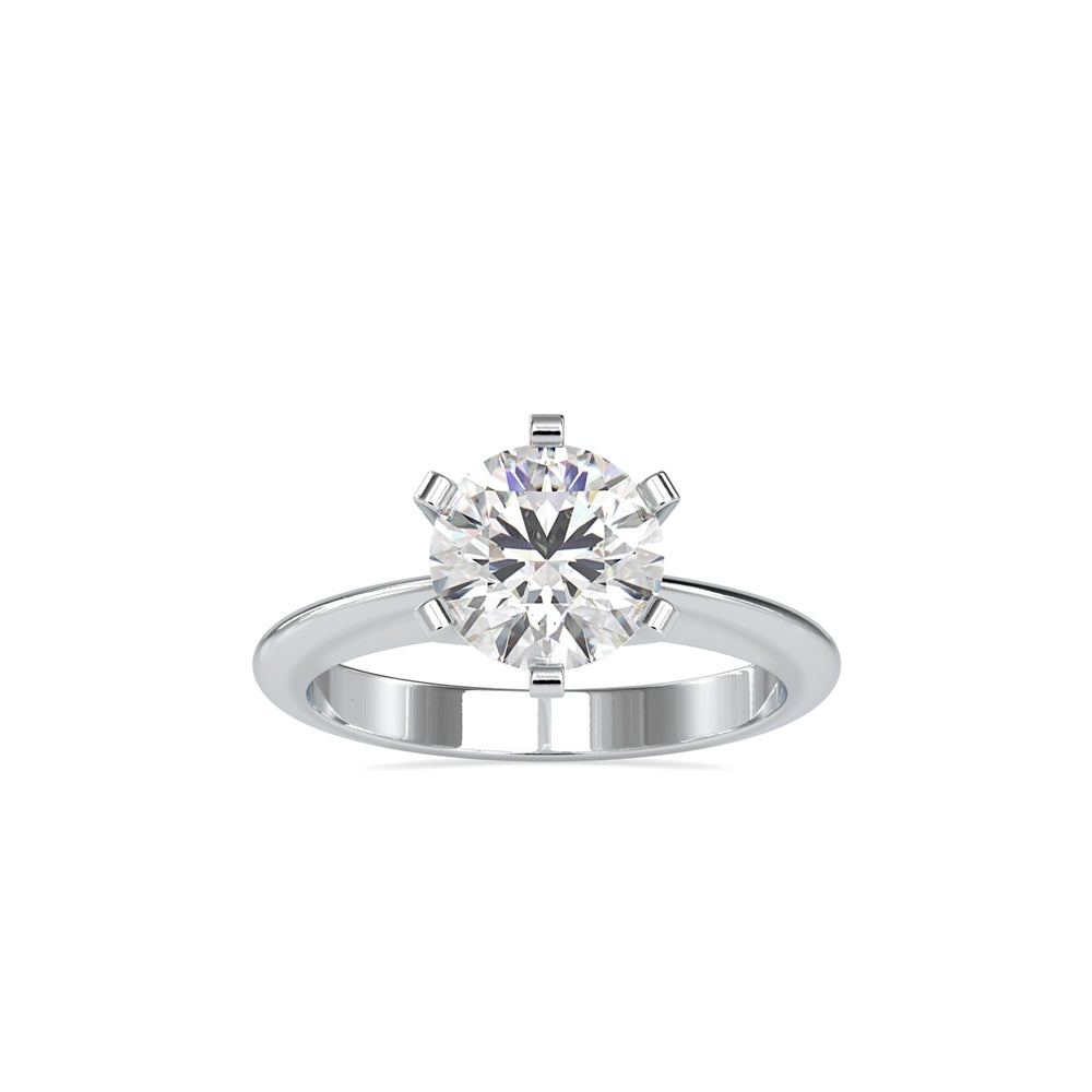 round solitaire lab-grown diamond ring in white gold