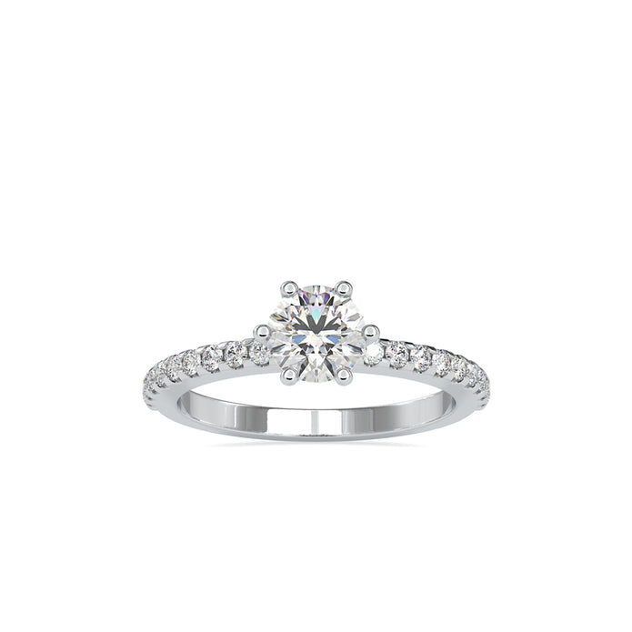 round solitaire lab-grown diamond ring in white gold