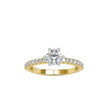 round solitaire lab-grown diamond ring in yellow gold