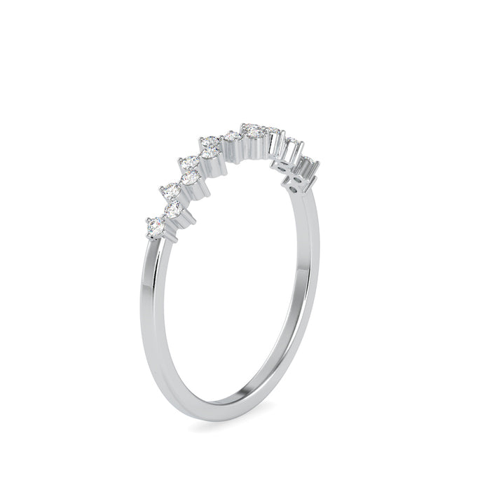 zig zag diamond ring in white gold