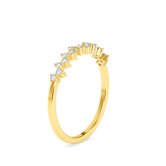 zig zag diamond ring in yellow gold
