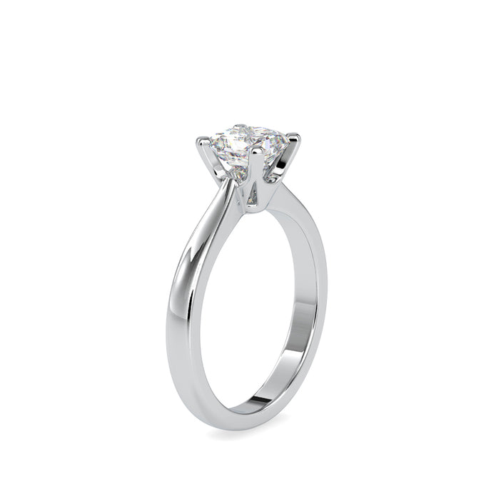 princess solitaire lab-grown diamond ring in white gold