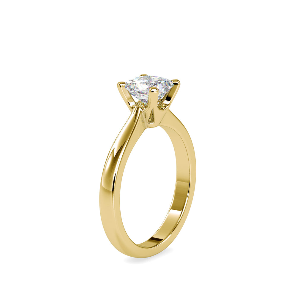 princess solitaire lab-grown diamond ring in yellow gold