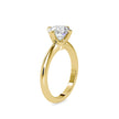 round cut solitaire lab-grown diamond ring in yellow gold
