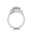 lattice design round cut diamond ring in white gold