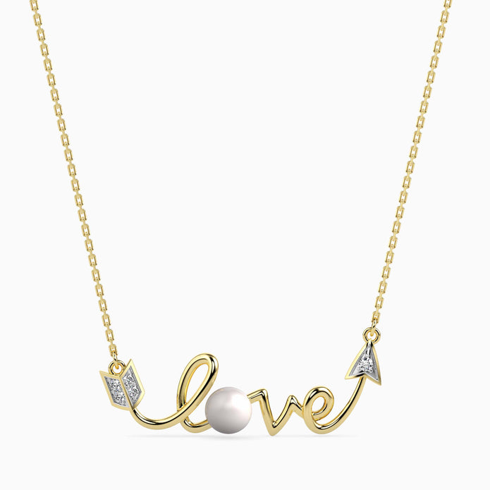 love arrow lab-grown diamond pendant necklace in yellow gold