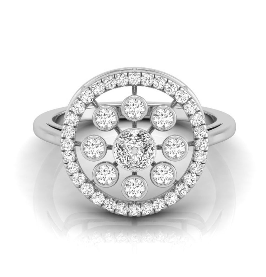 marquise cluster diamond ring in white gold