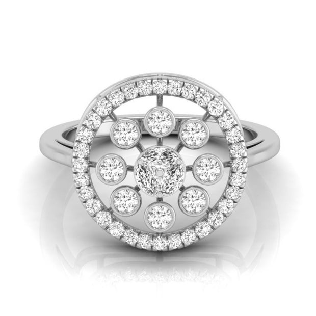 marquise cluster diamond ring in white gold